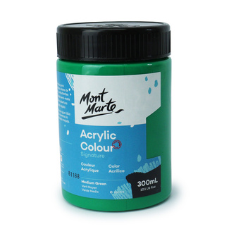 Mont Marte Signature Acrylic Paint 300ml Pot - Medium Green