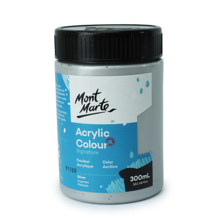 Mont Marte Signature Acrylic Paint 300ml Pot - Silver