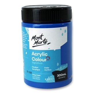 Mont Marte Signature Acrylic Paint 300ml Pot - Deep Cyan