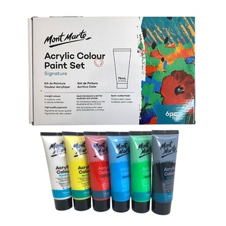 Mont Marte Signature Paint Set - Acrylic Paint 6pc x 75ml Tubes