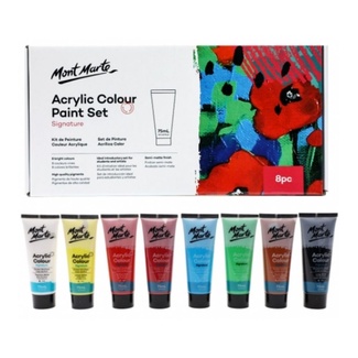 Mont Marte Signature Acrylic Paint Set of Primary Colors 6pc x 50ml