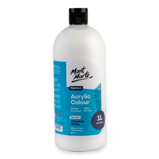Mont Marte Signature Acrylic Paint Squeeze Bottle 1L - Neutral Titanium White