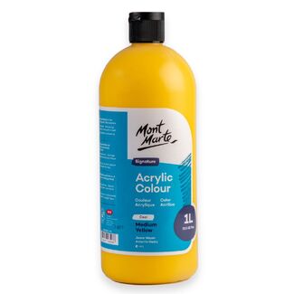 Mont Marte Signature Acrylic Paint Squeeze Bottle 1L - Cool Medium Yellow