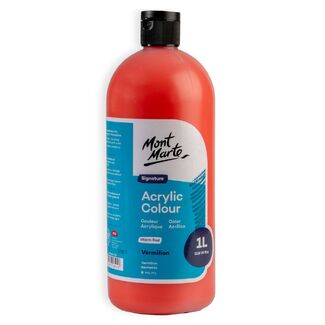 Mont Marte Signature Acrylic Paint Squeeze Bottle 1L - Warm Red Vermilion
