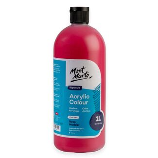 Mont Marte Signature Acrylic Paint Squeeze Bottle 1L - Cool Red Rose Madder