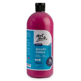 Mont Marte Signature Acrylic Paint Squeeze Bottle 1L - Cool Magenta