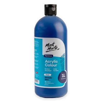Mont Marte Signature Acrylic Paint Squeeze Bottle 1L - Cool Phthalo Blue