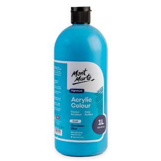 Mont Marte Signature Acrylic Paint Squeeze Bottle 1L - Cool Cerulean Blue