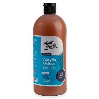 Mont Marte Signature Acrylic Paint Squeeze Bottle 1L - Warm Burnt Sienna