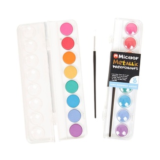 *Micador Metallic Watercolour Palette 8 Disc Set