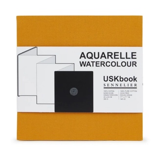 Sennelier Urban Sketch Concertina Watercolour Book Mustard 20 x 20cm 300gsm