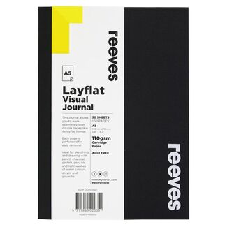 Reeves Visual Journal Layflat Black Cover 30 sheets - A5