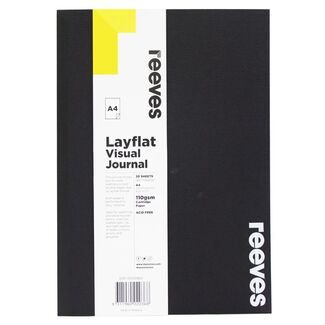 Reeves Visual Journal Layflat Black Cover 30 sheets - A4