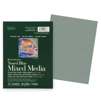Strathmore Toned Blue Mixed Media Pad  6 x 8 Inch 300gsm 15 Sheets