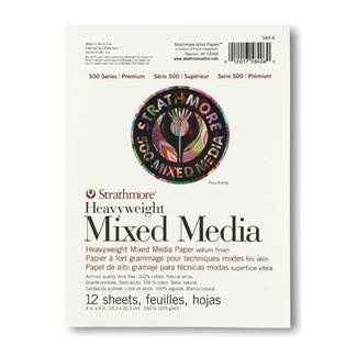 Strathmore 500 Mixed Media Pad 6 x 8 Inch 570gsm 12 Sheets