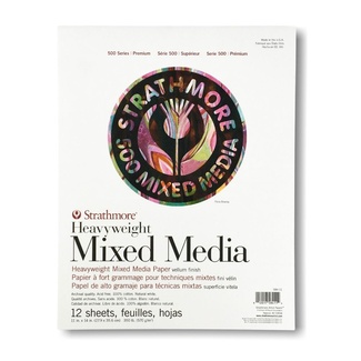 Strathmore 500 Mixed Media Pad 11 x 14 Inch 570gsm 12 Sheets