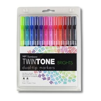 Tombow Twintone Pens Bright - Set of 12