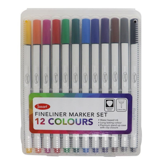 Jasart Fineliner Pens - 0.4mm Set of 12