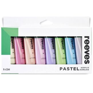 Reeves Acrylic Paint Set - 8 x 22ml Pastel Colours