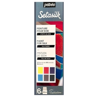 Pebeo Setasilk Silk Fabric Paint Set 6 x 20ml