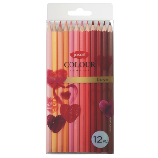 Jasart Coloured Pencil Trend Set of 12 - Love (FSC 100%)