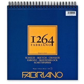 Fabriano 1264 Sketch Pad Spiral Bound 90gsm 30 x 30cm 120 Sheets