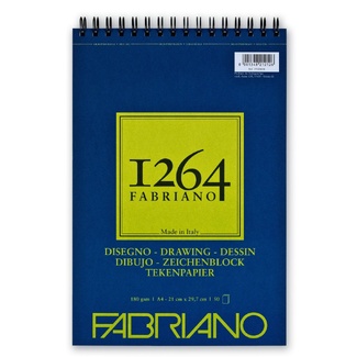 Fabriano 1264 Drawing Pad Spiral Bound 180gsm A4 50 Sheets