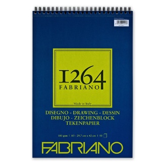 Fabriano 1264 Drawing Pad Spiral Bound 180gsm A3 50 Sheets