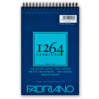 Fabriano 1264 Mixed Media Pad Spiral Bound 300gsm A5 15 Sheets