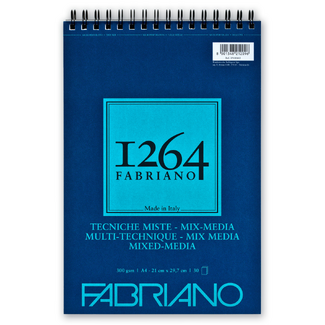 Fabriano 1264 Mixed Media Pad Spiral Bound 300gsm A4 30 Sheets