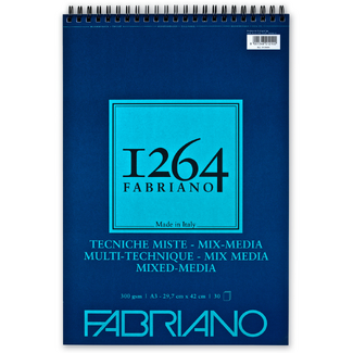 Fabriano 1264 Mixed Media Pad Spiral Bound 300gsm A3 30 Sheets