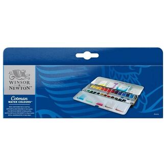 Winsor & Newton Cotman Watercolour Half Pan Metal Sketchers' Box - 24pc