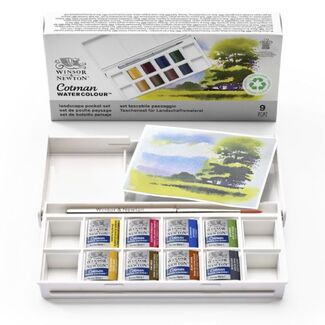 Winsor & Newton Cotman Watercolour 8 Half Pan Pocket Set - Landscape