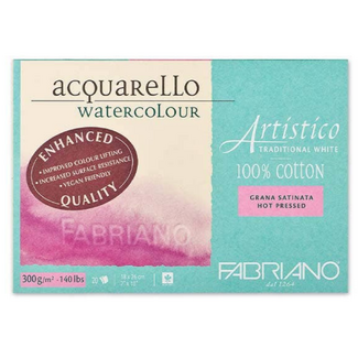 Fabriano Artistico Enhanced Watercolour Block 18 x 26cm 300gsm - Smooth