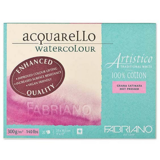 Fabriano Artistico Enhanced Watercolour Block 23 x 30cm 300gsm - Hot Pressed