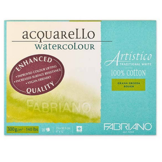 Fabriano Artistico Enhanced Watercolour Block 23 x 30cm 300gsm - Rough