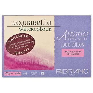 Fabriano Artistico Enhanced Watercolour Block 18 x 26cm 300gsm - Hot Pressed