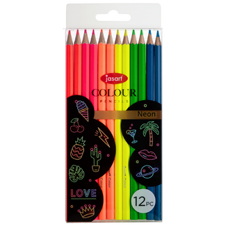Jasart Coloured Pencil Trend Set of 12 - Neon (FSC 100%)