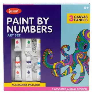 Jasart Kids Paint By Numbers Art Set - Cat Flamingo Octopus