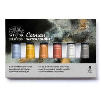 Winsor & Newton Cotman Metallic Watercolour Set 6 x 8ml