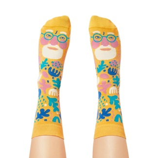 Chatty Feet Art Socks Henri Foot-Kiss Unisex Large