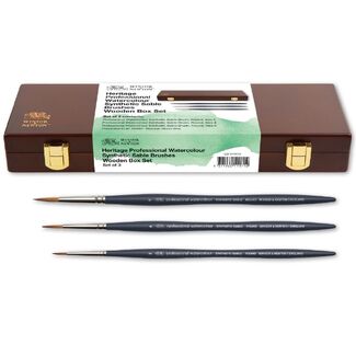 Winsor & Newton Synthetic Sable Brush Heritage Wooden Box