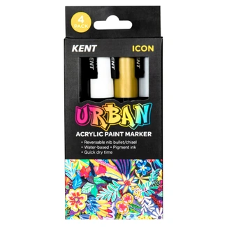 Kent Urban Acrylic Paint Marker 6mm Pk 4 - Icon