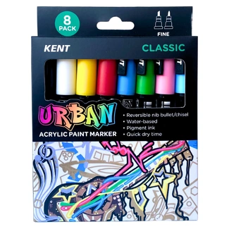 Kent Urban Acrylic Paint Marker 3mm Pk 8 - Classic
