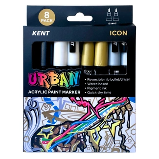 Kent Urban Acrylic Paint Marker 3mm Pk 8 - Icon