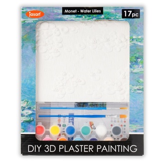 Jasart DIY 3D Plaster Painting & Stand 21 x 16cm - Water Lillies