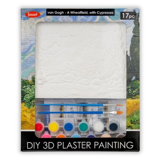 Jasart DIY 3D Plaster Painting & Stand 21 x 16cm - Wheat Fields
