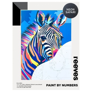 Reeves Artist Acrylic Paint by Numbers - Neon Safari