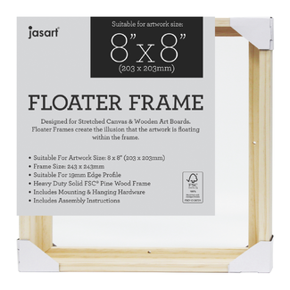 Jasart Thin Edge Floater Frame 8x8 Inch - Natural