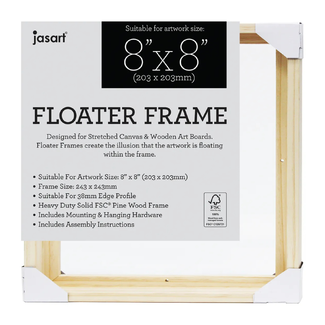 Jasart Thick Edge Floater Frame 8x8 Inch - Natural